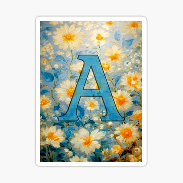 Item preview, Initial letter A Cute Daisies flowers designed and sold by CraftyCorner289.