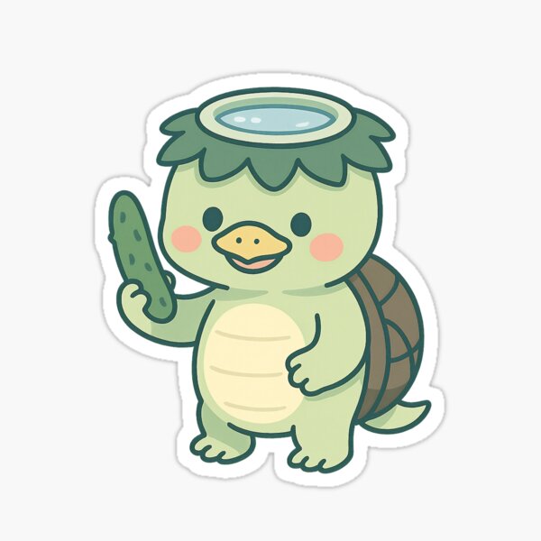 Item preview, Kawaii Kappa – River Spirit & Cucumber Lover designed and sold by NipponPop.