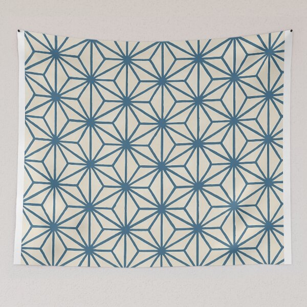 Item preview, Classic Asanoha – Indigo Hemp Leaf Pattern designed and sold by NipponPop.