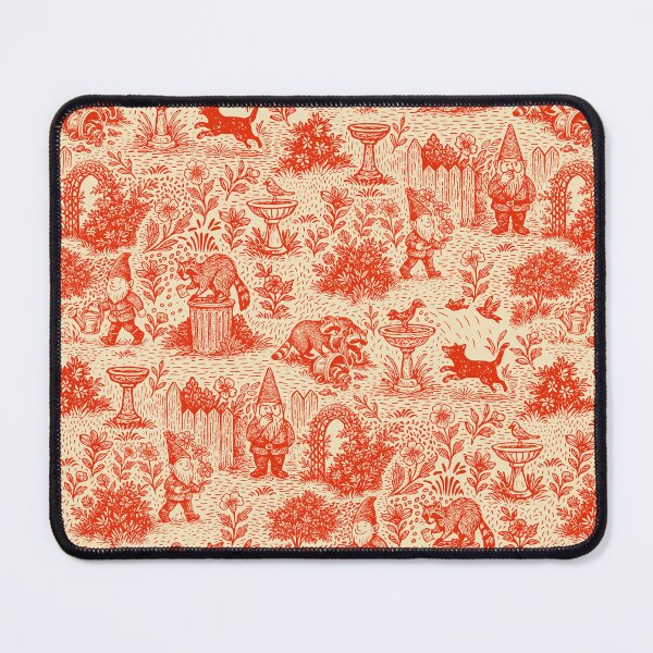 Item preview, Red Toile Garden Gnome Pattern – Vintage Mischief Design designed and sold by MindFulStudios.