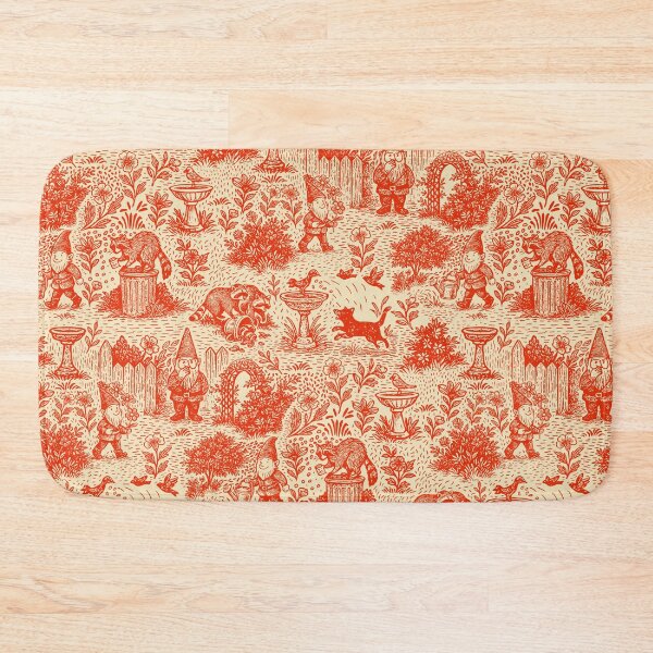 Item preview, Red Toile Garden Gnome Pattern – Vintage Mischief Design designed and sold by MindFulStudios.
