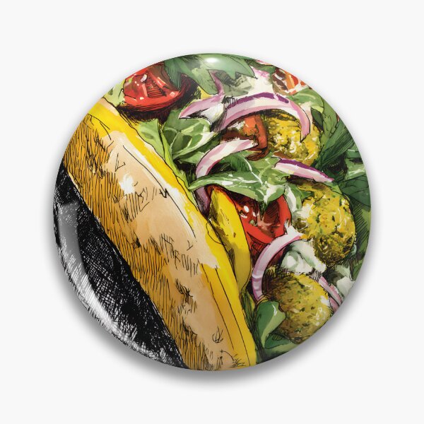 Item preview, Artistic Falafel Wrap with Fresh Greens, Tomatoes, and Red Onions in Pita designed and sold by OlfactoART Studio.