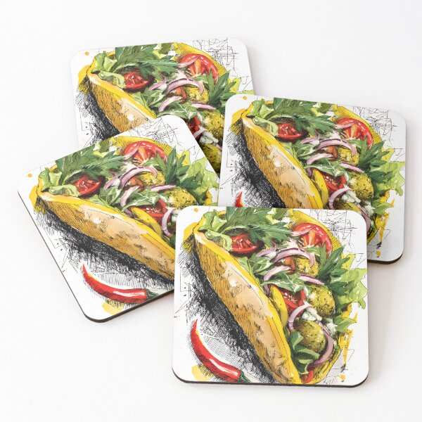 Item preview, Artistic Falafel Wrap with Fresh Greens, Tomatoes, and Red Onions in Pita designed and sold by OlfactoART Studio.