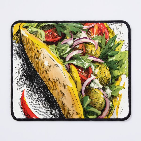 Item preview, Artistic Falafel Wrap with Fresh Greens, Tomatoes, and Red Onions in Pita designed and sold by OlfactoART Studio.
