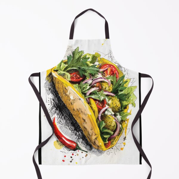 Item preview, Artistic Falafel Wrap with Fresh Greens, Tomatoes, and Red Onions in Pita designed and sold by OlfactoART Studio.