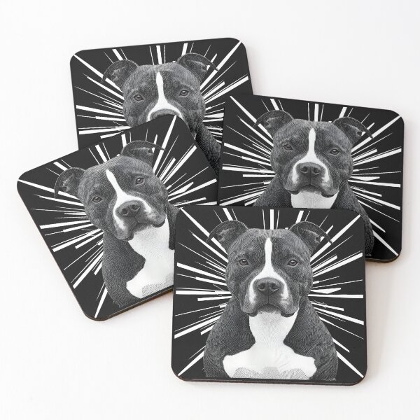 Item preview, Pointillist Pitbull with Starburst – Artistic Dog Lover Design designed and sold by Fredster1966.