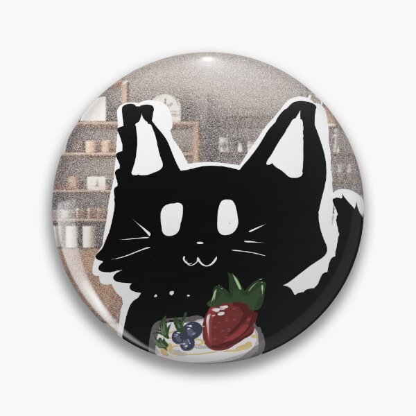 Item preview, Black kitten with Yoghurt (backround ver) designed and sold by MysticRacoon6.