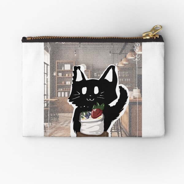Item preview, Black kitten with Yoghurt (backround ver) designed and sold by MysticRacoon6.