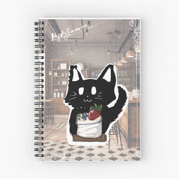 Item preview, Black kitten with Yoghurt (backround ver) designed and sold by MysticRacoon6.
