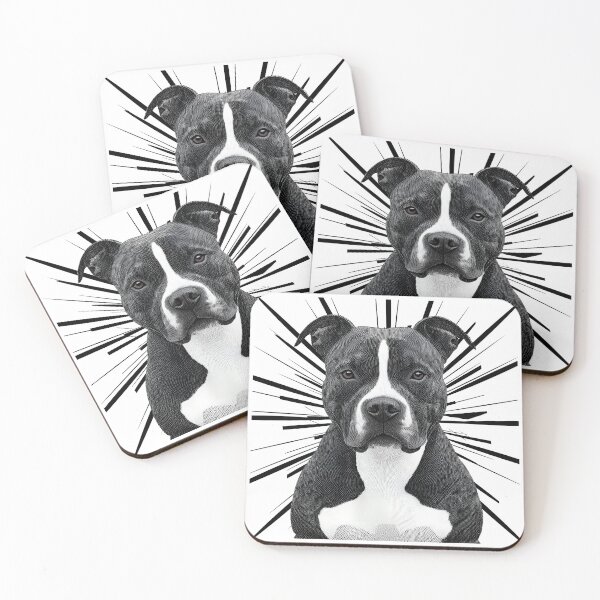 Item preview, Pointillist Pitbull with Starburst – Artistic Dog Lover Design designed and sold by Fredster1966.