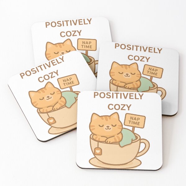Item preview, Positively Cozy Sleeping Cat in Coffee Cup – Nap Time Art designed and sold by ArtbotsGallery.