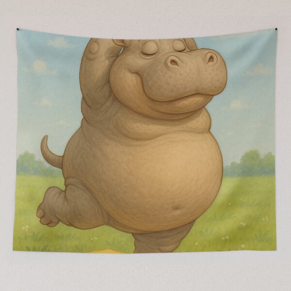 Item preview, Funny hippo doing yoga designed and sold by Mauswohn.
