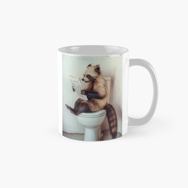 Item preview, Wolverine Sitting on the Toilet Reading a Newspaper designed and sold by CheekyAnimalz.