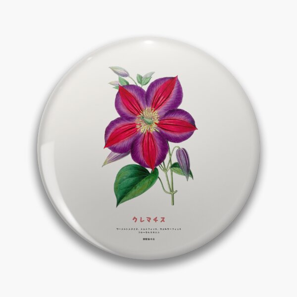 Item preview, Clematis Japanese Flower designed and sold by Vintagrafica.