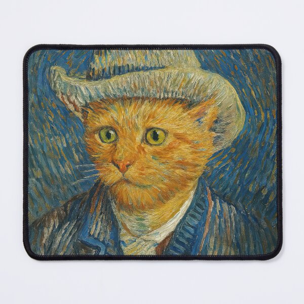 Item preview, Van Gogh Cat – Self Portrait Parody in Feline Style designed and sold by iamwonderkitty.