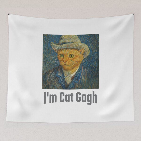 Item preview, Van Gogh Cat – Self Portrait Parody in Feline Style designed and sold by iamwonderkitty.