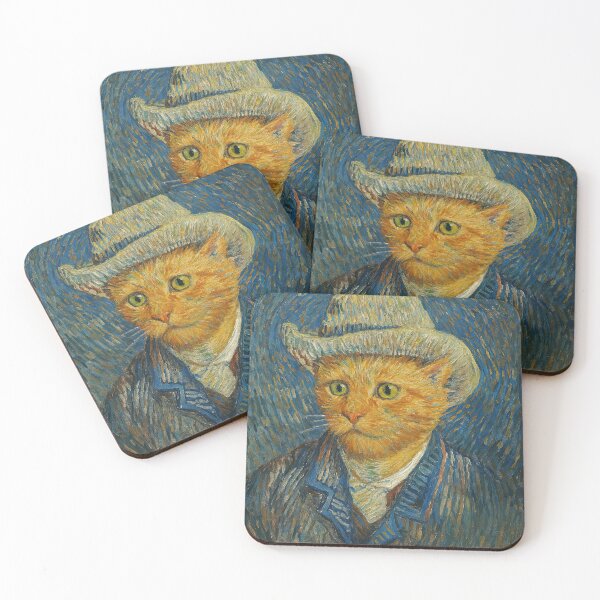 Item preview, Van Gogh Cat – Self Portrait Parody in Feline Style designed and sold by iamwonderkitty.