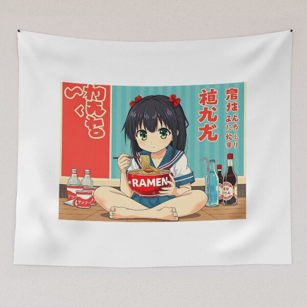 Item preview, Ramen Schoolgirl in Vintage Poster Style designed and sold by Zazeyy.