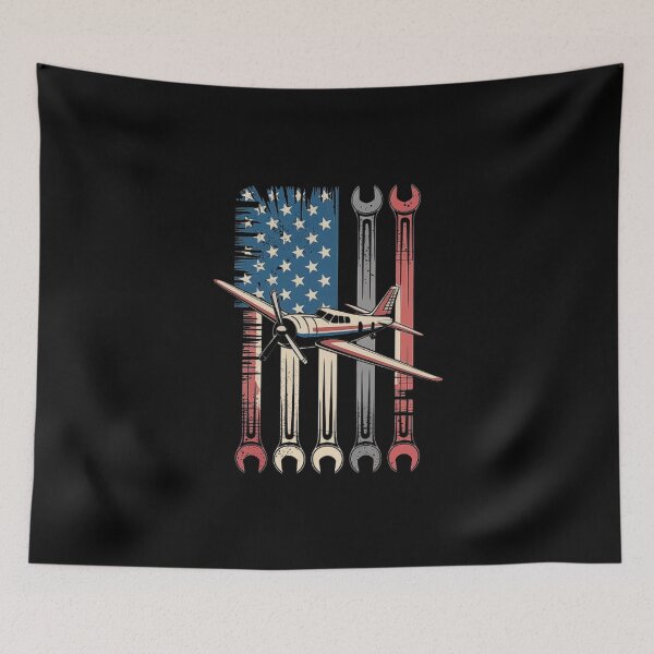 Item preview, Vintage Aviation and Tools: American Flag Airplane Design designed and sold by love3617.