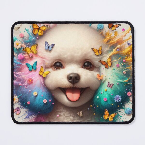 Item preview, Pretty Poodle with Butterflies – Whimsical Dog Art designed and sold by Cuddle critters.