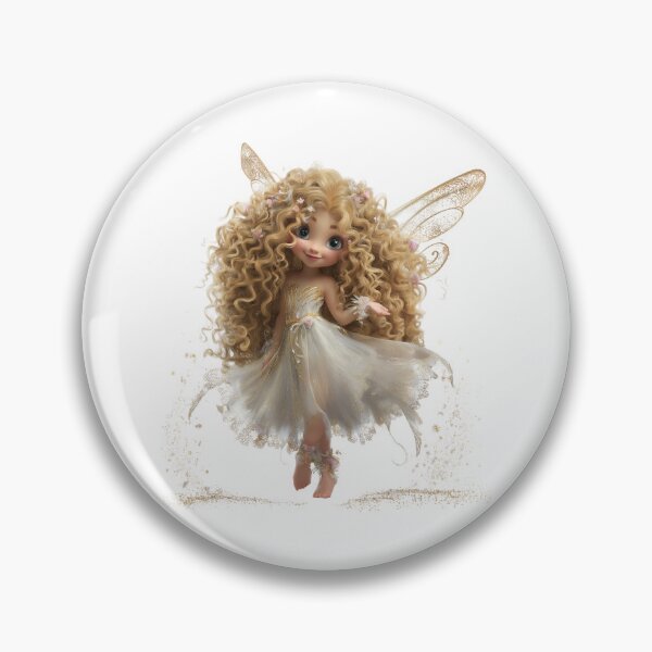 Item preview, Enchanted Golden Fairy with Curly Hair designed and sold by CHILDRENSJOY.