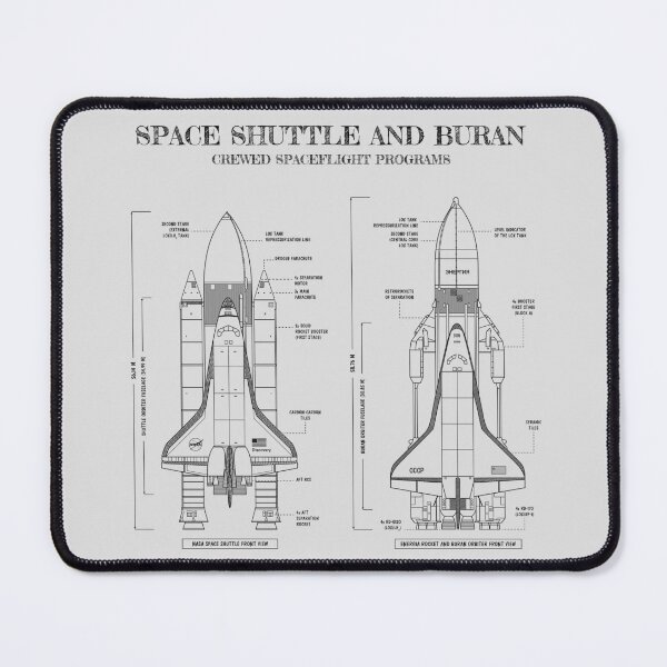 Item preview, NASA Space Shuttle vs Energia Buran (White Stencil - No Background) designed and sold by BGALAXY.