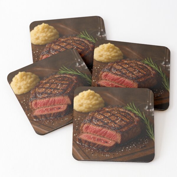Item preview, Juicy Ribeye Steak Poster – Meat Lovers Art Print designed and sold by HAFIZ-DP.