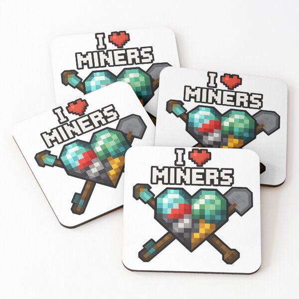 Item preview, I Love Miners – Pixel Art Minecraft-Inspired Design designed and sold by OutterFit.