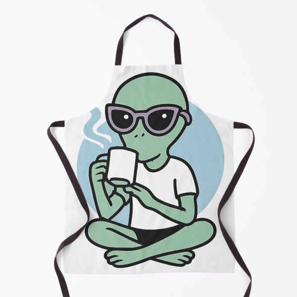 Item preview, Chill Alien – Coffee Time Cute designed and sold by pecussoul.