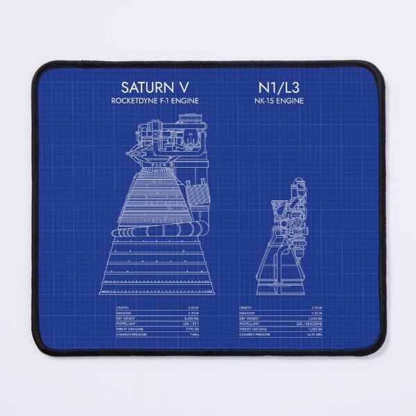 Artikelvorschau, Rocketdyne F-1 vs NK-15 Engine. Saturn V and N1 Rockets (Blueprint) entworfen und verkauft von BGALAXY.