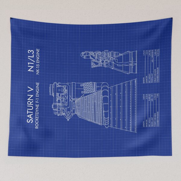 Item preview, Rocketdyne F-1 vs NK-15 Engine. Saturn V and N1 Rockets (Blueprint) designed and sold by BGALAXY.