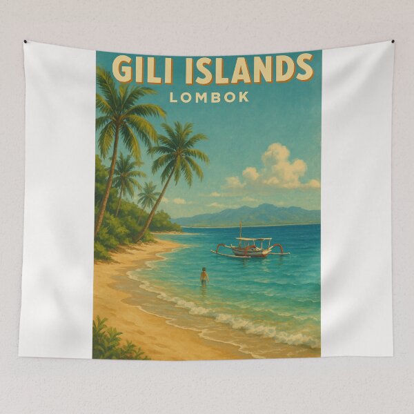 Item preview, Gili Islands Lombok Tropical Beach Scene designed and sold by Places On Earth.