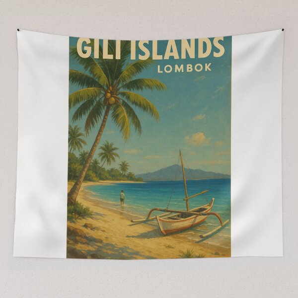 Item preview, Gili Islands Coastal View with Palm Trees designed and sold by Places On Earth.