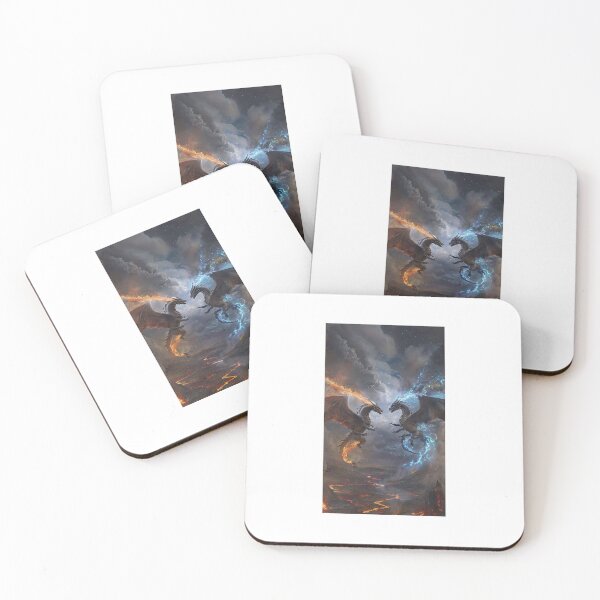 Item preview, Twin Inferno Dragons — Celestial Bond in Flight designed and sold by DopDropArt.