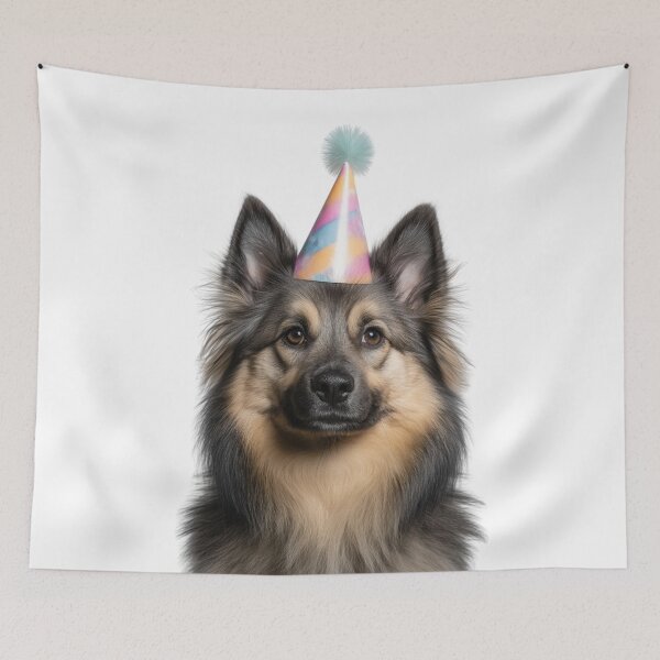 Item preview, Cute Icelandic Sheepdog with Party Hat Birthday Celebration designed and sold by LazyOwlStore.