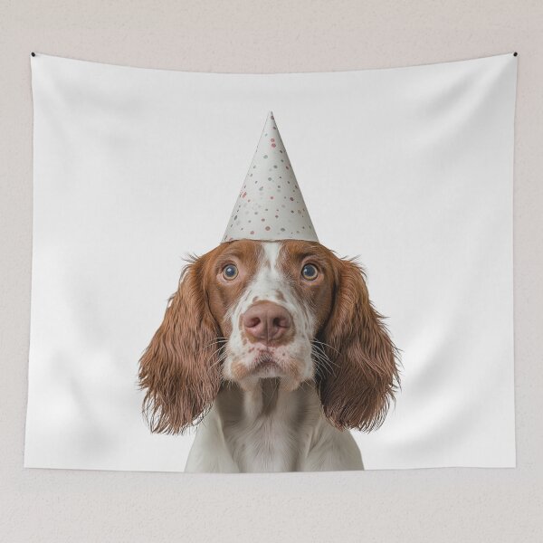 Item preview, Cute Irish Red and White Setter dog with Party Hat Birthday Celebration designed and sold by LazyOwlStore.