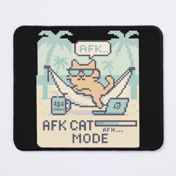 Item preview, AFK Cat Mode | Chill Techcore Vacation Tee designed and sold by Laugh & Rewind .
