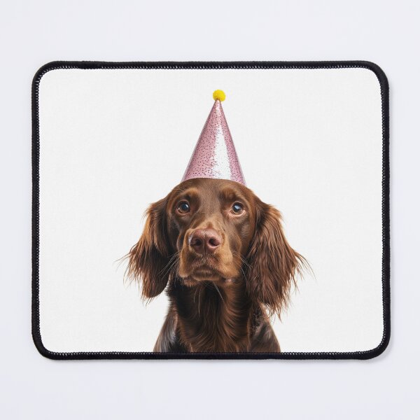 Item preview, Lindo perro setter irlandés con sombrero de fiesta para celebrar su cumpleaños. designed and sold by LazyOwlStore.
