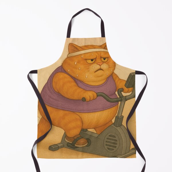 Item preview, fat cat on exercise bike designed and sold by Mauswohn.