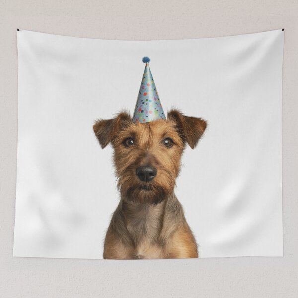 Item preview, Cute Irish Terrier dog with Party Hat Birthday Celebration designed and sold by LazyOwlStore.