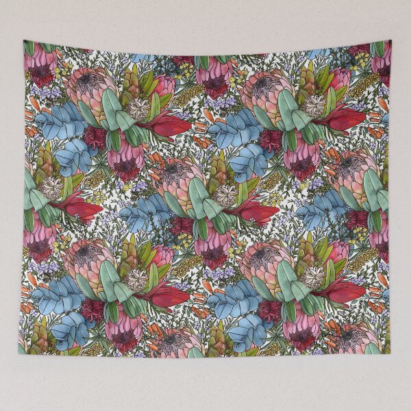 Item preview, Bold Australian Wildflowers – Wattle, Protea & Gumnuts by Jo Story designed and sold by Sketchbook Designs.