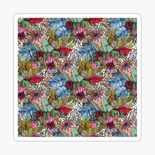 Item preview, Bold Australian Wildflowers – Wattle, Protea & Gumnuts by Jo Story designed and sold by Sketchbook Designs.