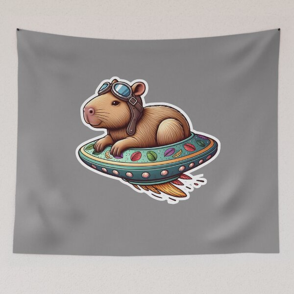 Item preview, UFO Kawaii Capybara designed and sold by ArtistEmbrace.