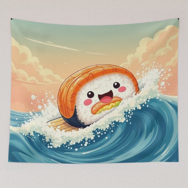 Item preview, "Sushi Surfer: Ride the Wave of Flavor!" designed and sold by aipichub.
