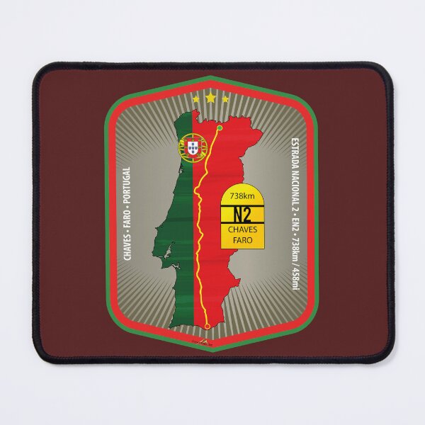 Item preview, N2 Road Portugal EN2 Route Estrada Nacional 2 Portugal Route Map Sticker T-Shirt designed and sold by OuterShellUK.