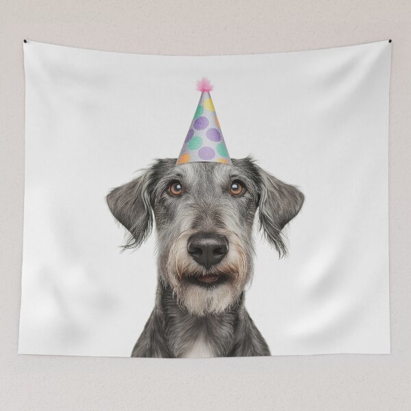 Item preview, Cute Irish Wolfhound dog with Party Hat Birthday Celebration designed and sold by LazyOwlStore.