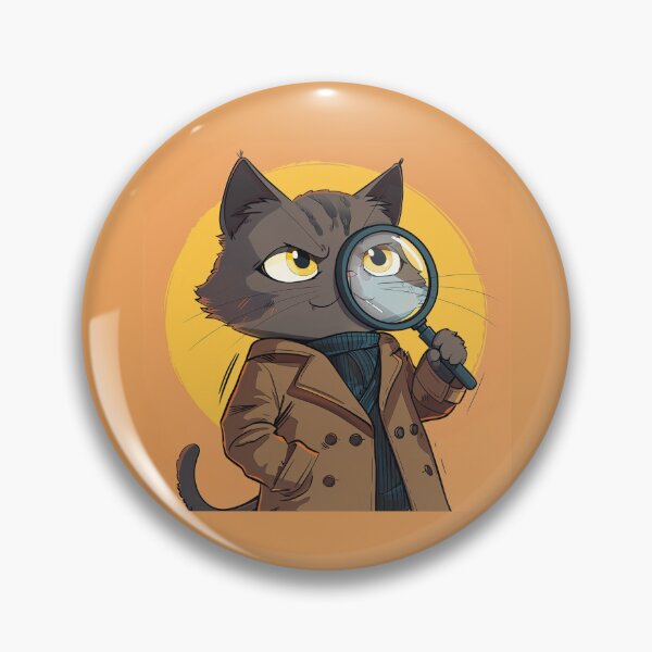 Item preview, Cute Detective Cat with Magnifying Glass designed and sold by Line-Creations.