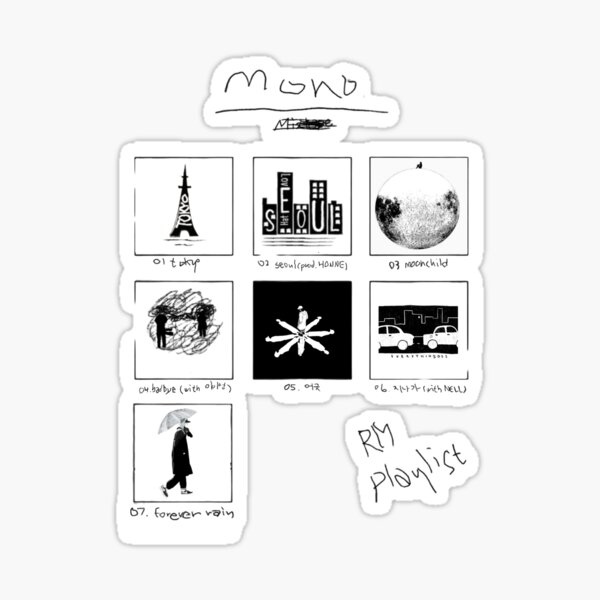 Artikel-Vorschau von BTS Namjoon Seul, RM Mono Mixtape , designt und verkauft von Mooncreates7.