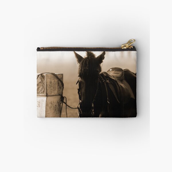 Item preview, horse waiting in fog in sepia designed and sold by FotoMahieu.