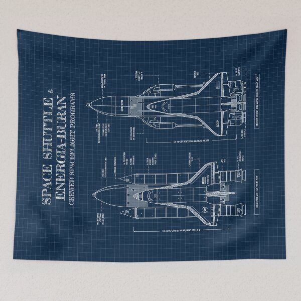 Item preview, NASA Space Shuttle vs Energia Buran (Navy Blueprint) designed and sold by BGALAXY.